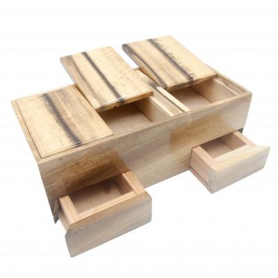 ふるさと納税 鮫川村 からくり小物入れ(小サイズ) 鮫川村産黒柿