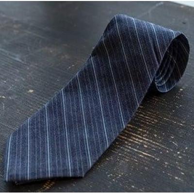 ふるさと納税 福山市 フォーマルでもカジュアルでも!変化を楽しむ「デニム抜染(ばっせん)ネクタイ」ストライプ柄