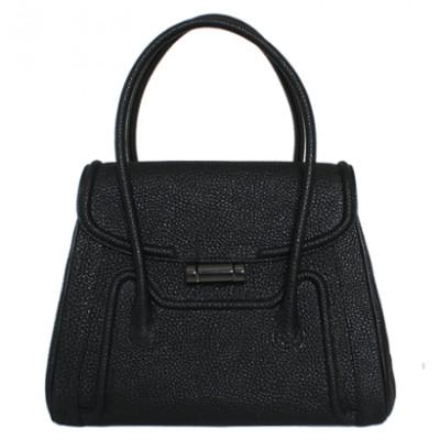 ふるさと納税 御代田町 [濱野皮革工藝のハンドバッグ]トレゾサック 黒桟革(ブラック)