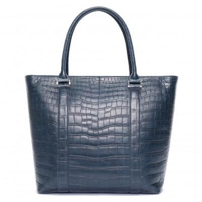 ふるさと納税 御代田町 [濱野皮革工藝 HAMANO]オイルワニトートバッグ (ネイビー)