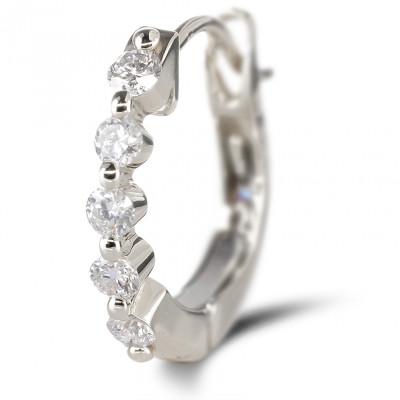 ふるさと納税 昭和町 プラチナ950 フープ ピアス ダイヤ 片耳 中折れ式 240117hy200pu