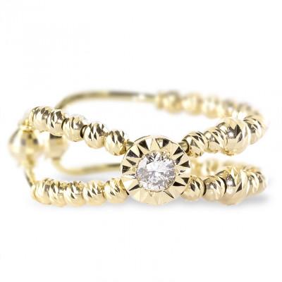 ふるさと納税 昭和町 18金 イヤーカフ リング 5号 ダイヤ 0.1ct 片耳 イヤリング 2409064