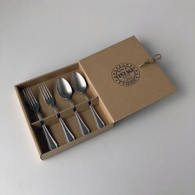ふるさと納税 燕市 カトラリー4本セット(スプーン2本・フォーク2本)J-WING (VINTAGE INOX)