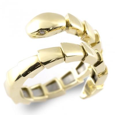 ふるさと納税 昭和町 蛇 18金 フリーサイズリング ダイヤ 形状記憶 240805hy400y