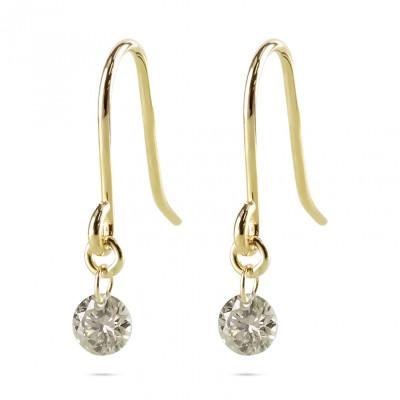 ふるさと納税 昭和町 18金 フックピアス ダイヤモンド レーザーホール 0.15ct 241108bd200y