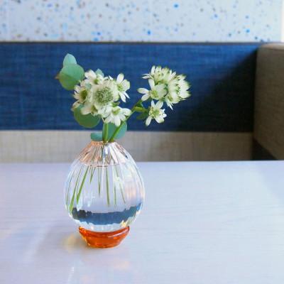 銀座和光[バカラ】未使用一輪挿し ふるさと納税 大網白里市 Sghr スガハラ ハナヤギ 一輪挿し(アンバー