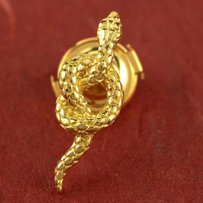 ふるさと納税 昭和町 ヘビ 純金 ブローチ メンズ 240829mro200tm