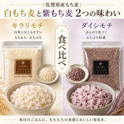 ふるさと納税 鳥栖市 【もち麦食べ比べ】キラリモチ1kg・ダイシモチ1kg　佐賀県産『雑穀』(鳥栖市) |  | 01