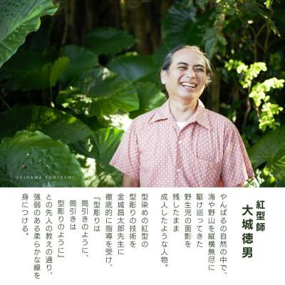 ふるさと納税 国頭村 紅型染シルクストール のぼたん あずきいろの画像