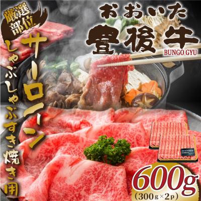 ふるさと納税 由布市 [厳選部位]おおいた豊後牛サーロインしゃぶしゃぶすき焼き用 600g(300g×2p)(由布市)