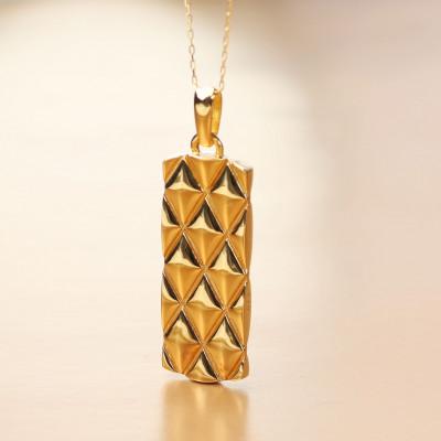 ふるさと納税 大津市 [18金イエローゴールドネックレス]11g 圧倒的な重厚感 優美なキルティング 大人のジュエリー