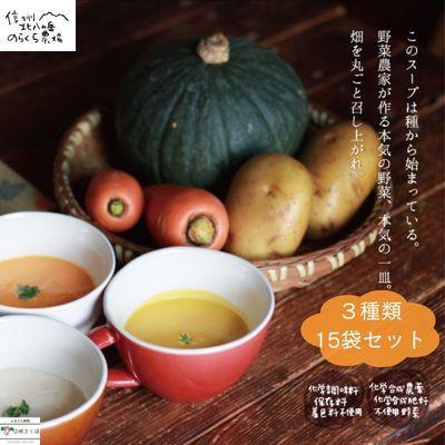 ふるさと納税 佐久穂町 玄米と野菜のレトルトスープ3種セット 15個入(3種類×各5個)