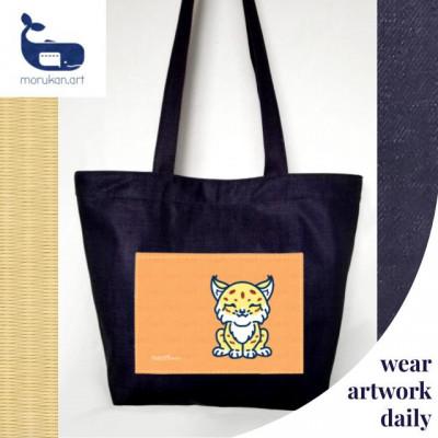 ふるさと納税 亀岡市 日本製デニムトートバッグ ベビーオオヤマネコ