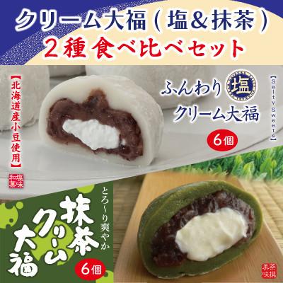 ふるさと納税 豊丘村 [豊丘村]クリーム大福 2種食べ比べセット(塩&amp;抹茶)