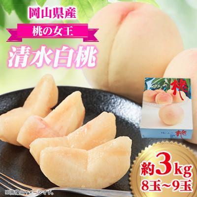 ふるさと納税 美作市 岡山県産 清水白桃 3kg(8〜9玉)