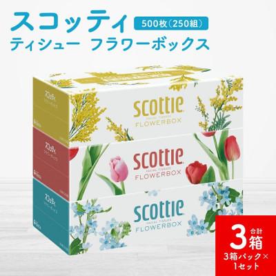 ふるさと納税 八代市 [スコッティ]ティシュー フラワーボックス 250組(3箱パック×1セット 合計3箱)