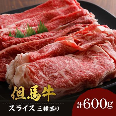 ふるさと納税 香美町 但馬牛スライス三種盛り600g 02-20