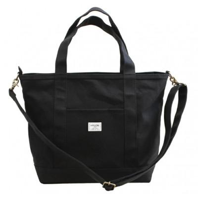 ふるさと納税 朝来市 HYLON ファスナー付き2WAYトート Lサイズ オールブラック