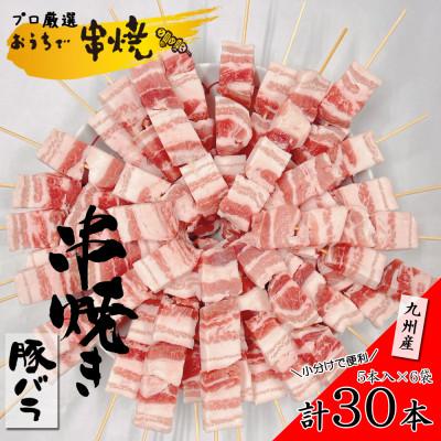 ふるさと納税 南島原市 国産串焼きセット 豚バラ30本 南島原ポーク 手刺し仕上げ
