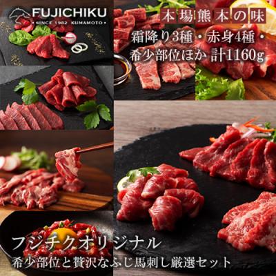 ふるさと納税 小国町 [熊本と畜]ふじ馬刺し 希少部位と贅沢な馬刺し厳選 14種 詰め合わせ 計1160g