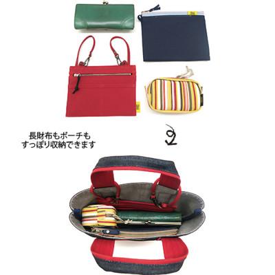 ふるさと納税 松茂町 VanNuys スタッフオーダートート/Akiモデル(デニム×レッド)の画像