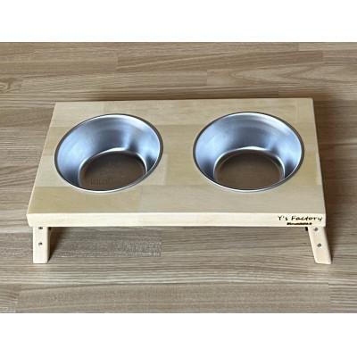 ふるさと納税 河内町 木製ドッグフードトレイホルダー