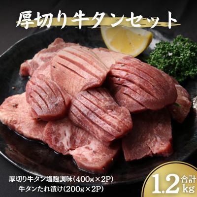 ふるさと納税 南丹市 厚切り牛タン 1.2kgセット