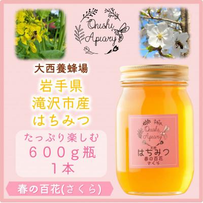 ふるさと納税 滝沢市 非加熱はちみつ 春の百花(さくら)600g×1本
