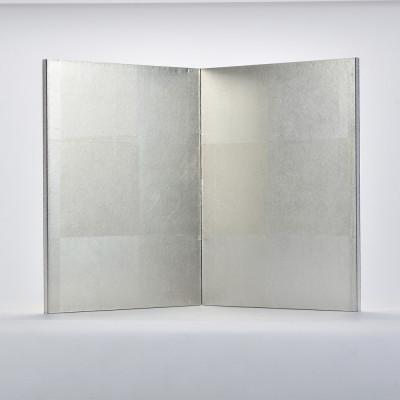 ふるさと納税 加茂市 花器や壷を引き立たせる「屏風」本金・古代銀屏風[W310×H410×D14(mm)]大湊文吉商店