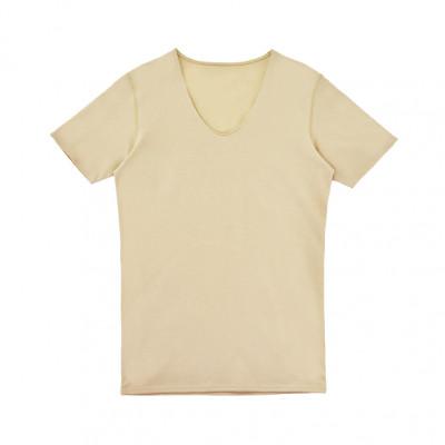 ふるさと納税 松山市 メンズ 速乾 V首夏用肌着 2枚組 22SS0001 ベージュ L YOSHIDA SHIRTS