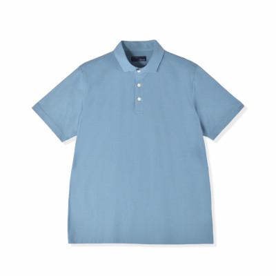 ふるさと納税 松山市 メンズ 接触冷感 半袖ポロ SPKJ23-032 ブルーグレー L YOSHIDA SHIRTS