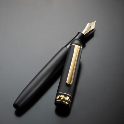 ふるさと納税 川越市 プラチナ万年筆 #3776 センチュリー 純金肥後象嵌「イチョウ」