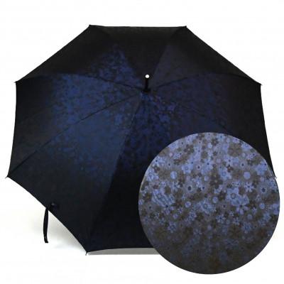 ふるさと納税 富士吉田市 花ジャガード(晴雨兼用長傘)ネイビー