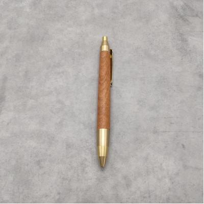 ふるさと納税 川越市 欅(けやき)木軸ペン スタンダードタイプ・ノック式ボールペン(真鍮金具)