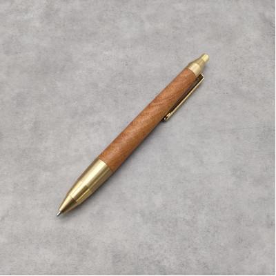 ふるさと納税 川越市 欅(けやき)木軸ペン　スタンダードタイプ・ノック式ボールペン(真鍮金具) |  | 01