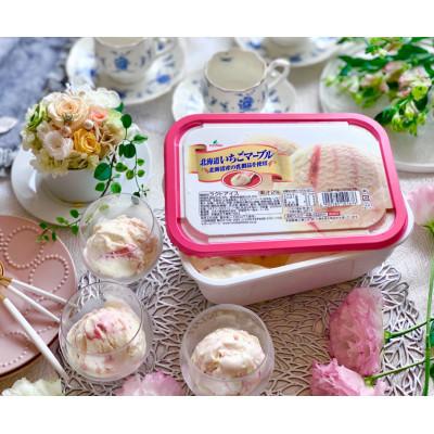 ふるさと納税 さくら市 北海道いちごマーブル(2L×2個)|アイス デザート 業務用 ※離島への配送不可 | 