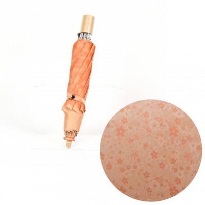 ふるさと納税 富士吉田市 花ジャガード(晴雨兼用折りたたみ傘)オレンジ