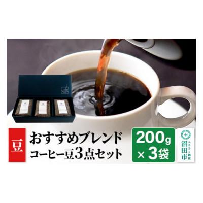 ふるさと納税 沼田市 おすすめブレンドコーヒー[豆]3点セット「桜の里・椎の実・欅の木陰」各200g×1袋 土田商店