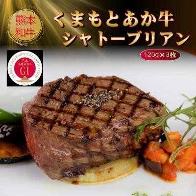 ふるさと納税 水俣市 [GI認証]くまもとあか牛シャトーブリアン 120g×3枚(水俣市)