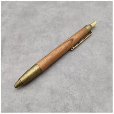 ふるさと納税 川越市 欅(けやき)木軸ペン・ノック式ボールペン スペシャルエディション(金色の霧)