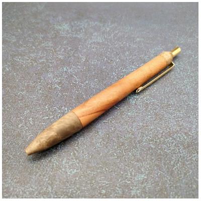 ふるさと納税 川越市 欅(けやき)木軸ペン・ノック式ボールペン スペシャルエディション(斑紋石松染色)