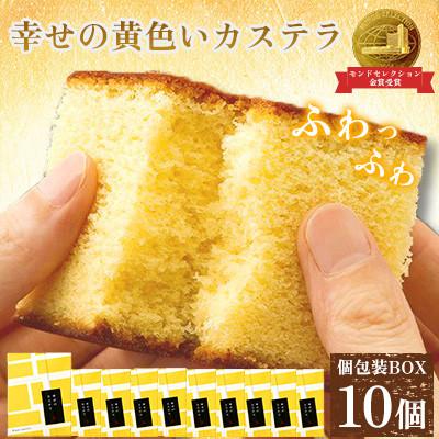 ふるさと納税 大村市 [長崎心泉堂]プリプリ新鮮卵使用!しっとり老舗カステラ10個詰合(大村市)