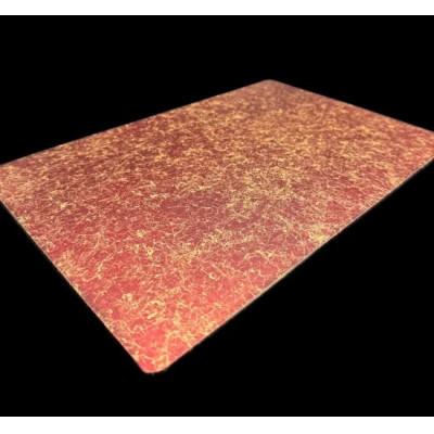 ふるさと納税 高野町 ガラスプレート S(D) 乱糸(マット仕上げ)赤溜