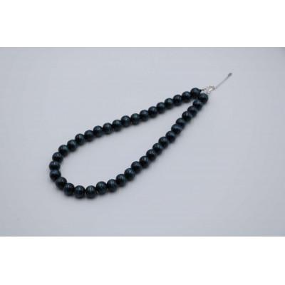 ふるさと納税 石井町 藍染木玉ネックレス 連 140-001