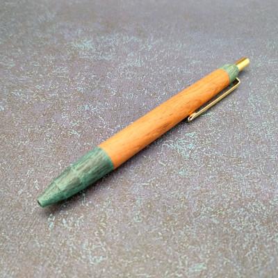ふるさと納税 川越市 欅 木軸ペン・ノック式ボールペン スペシャルエディション[遊煙緑青]