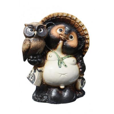 ふるさと納税 甲賀市 信楽焼 ふくろう付狸 8号 (B082-04)