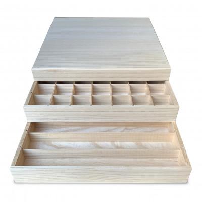 ふるさと納税 岸和田市 [二段宝石箱]趣味のコレクションケースに最適 木製桐箱のジュエリーボックス