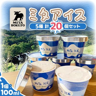 ふるさと納税 共和町 [北海道]三田牧場 ミタアイス20個(ミルク×チョコ×いちごみるく×ラムレーズン×抹茶)
