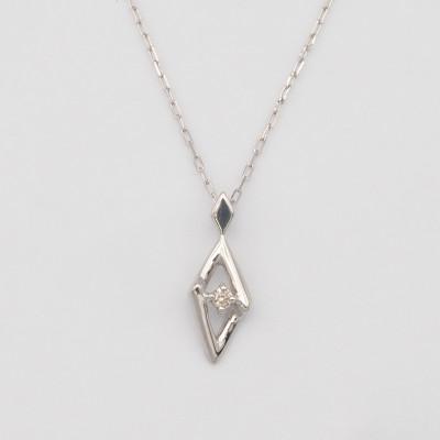 ふるさと納税 昭和町 PT900/PT850 0.01ct ダイヤモンド ペンダントネックレス