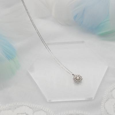 ふるさと納税 昭和町 PT900/PT850 0.15ct ダイヤモンド ペンダントネックレス HH-019753の画像